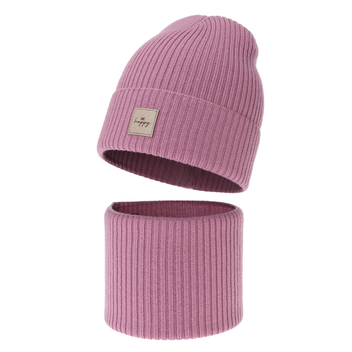 Pige efterår/forår sæt, lys lilla, med merinould, Vanita