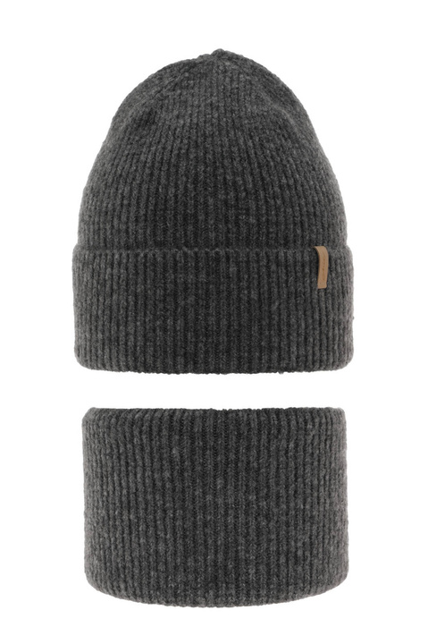 Pige vintersæt: hue og halsvarmer, grå, Edila