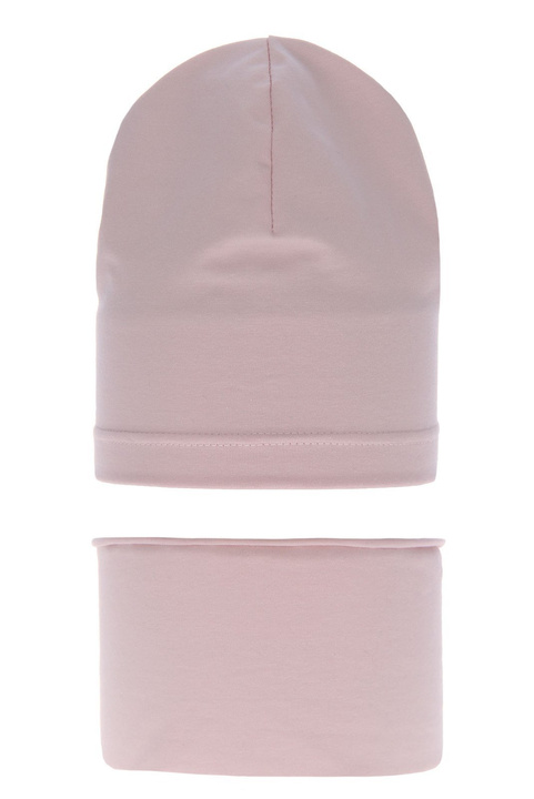 Pige efterår/forår sæt: hue og halsvarmer, pink, bomuld, Hazelka