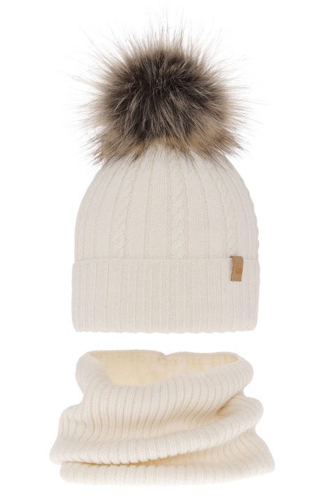 Pige vintersæt, cremefarvet, med merinould, Mirabel