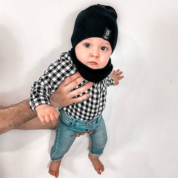 Dreng efterår/forår sæt, med bomuld, sort, Tunis