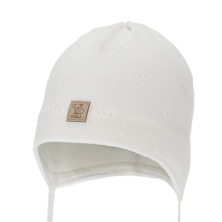 Dreng efterår/forår hue, med bindebånd, hvid, Slate