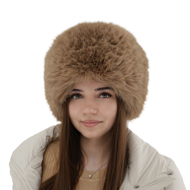 Dame vinterhue, camel, foret med uldfleece, Holly