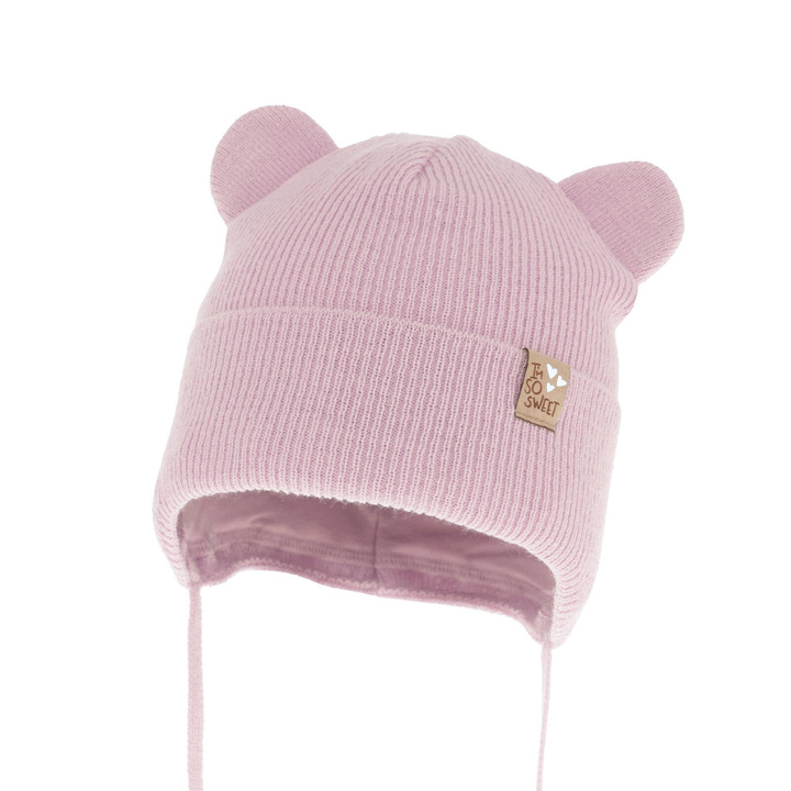 Pige efterår/forår hue, lilla, med bindebånd, Noemi