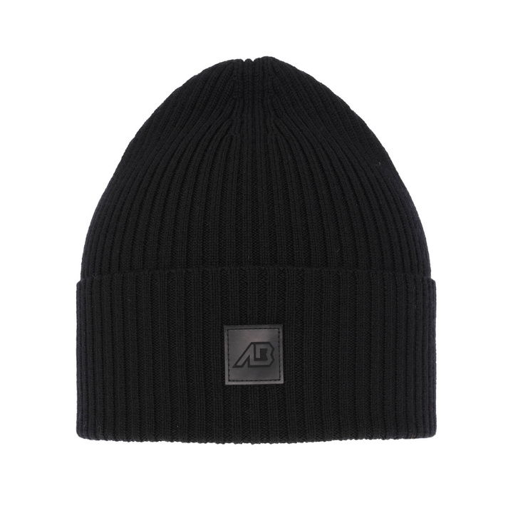 Herre vinterhue, sort, med merinould, Matias