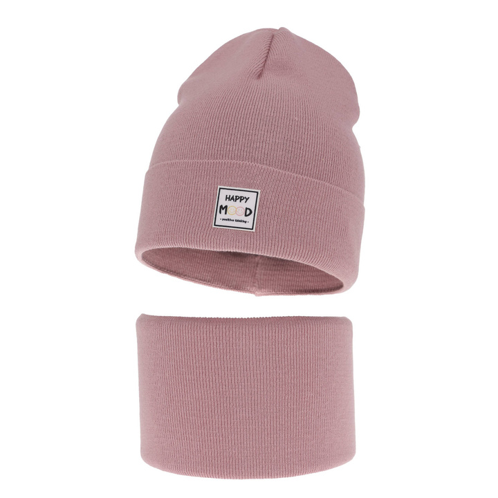 Pige efterår/forår sæt: hue og halsvarmer, med bomuld, lilla, Mersila