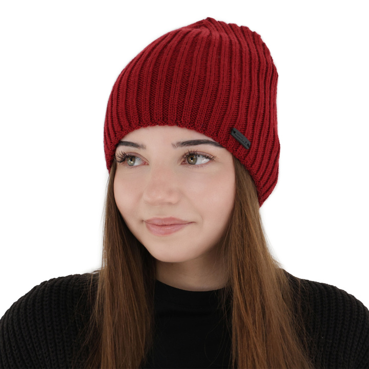 Dame vinterhue, bordowa, med merinould, Soletta