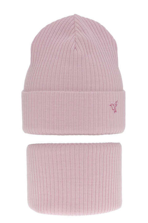 Pige vintersæt: hue og halsvarmer, lilla, Rosetta