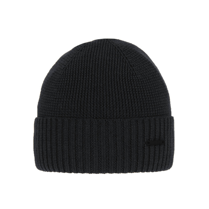 Herre vinterhue, grå, med merinould, Henk