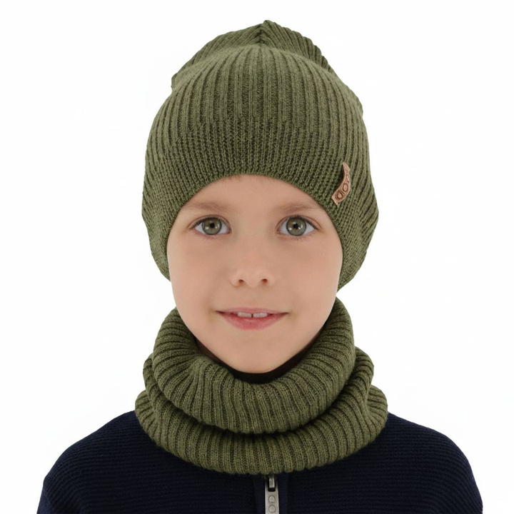 Dreng efterår/forår sæt, khaki, 100% Merino Uld, Chester