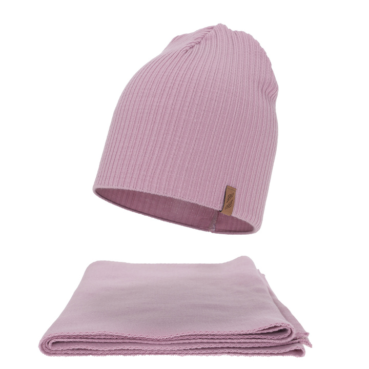 Dame vintersæt: hue og tørklæde, lilla, Fena