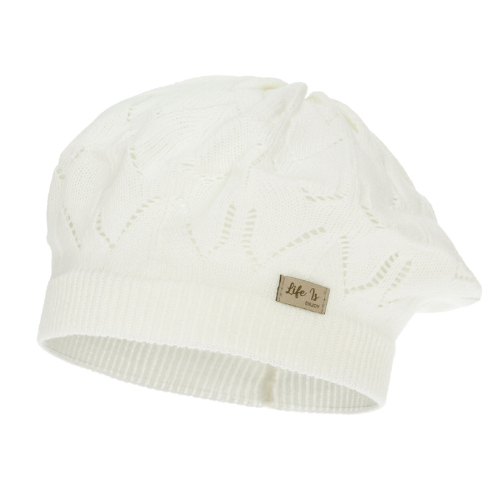 Pige efterår/forår beret, kremowy, Liveria