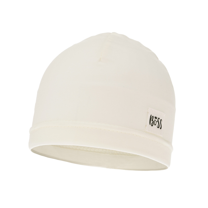 Dreng efterår/forår hat, kremfarben, med Niki mærkat, Beret