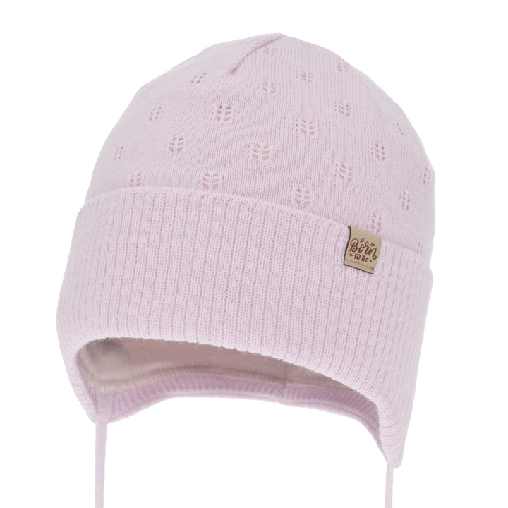 Pige efterår/forår hue, lilla, med bindebånd, Froya