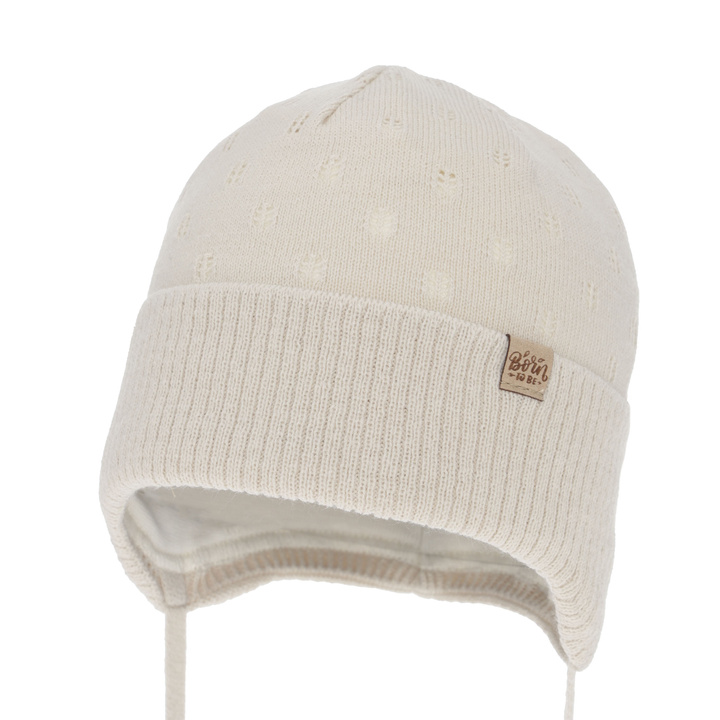 Pige efterår/forår hue, pink, med bindebånd, Froya