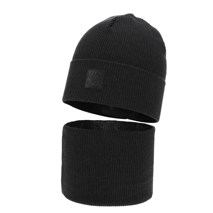 Dreng efterår/forår sæt: hue og halsvarmer, med bomuld, beige, Jonas