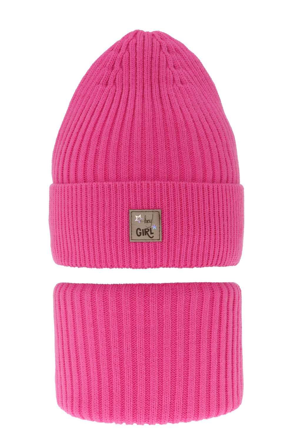 Pige vintersæt: hue og halsvarmer, pink, Georgina