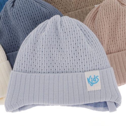 Dreng efterår/forår hue, blå, med bindebånd, Galvani