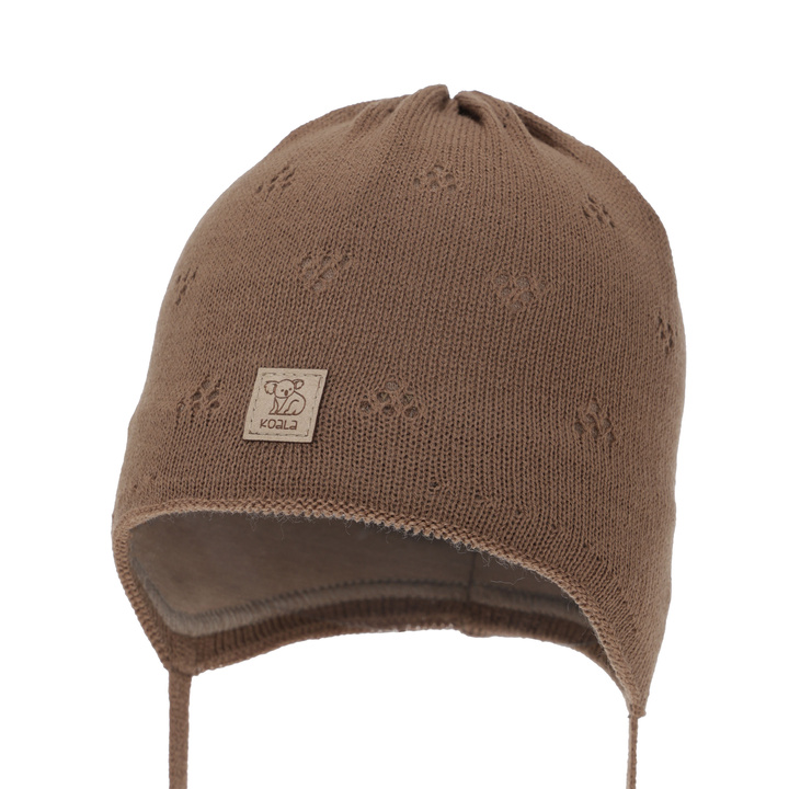 Dreng efterår/forår hue, brun, med bindebånd, Slate