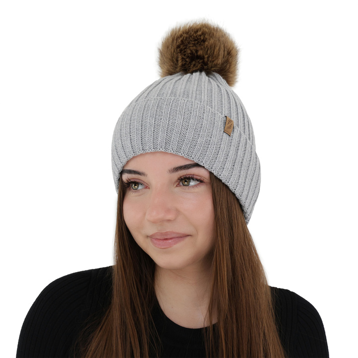 Dame vinterhue, camel, med merinould, Zamira