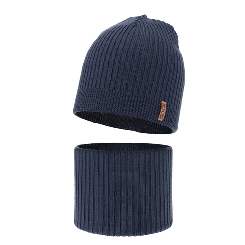 Dreng efterår/forår sæt, mørkeblå, med merinould, Chester