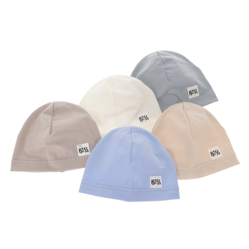 Dreng efterår/forår hue, mørk beige, bomuld, Niki