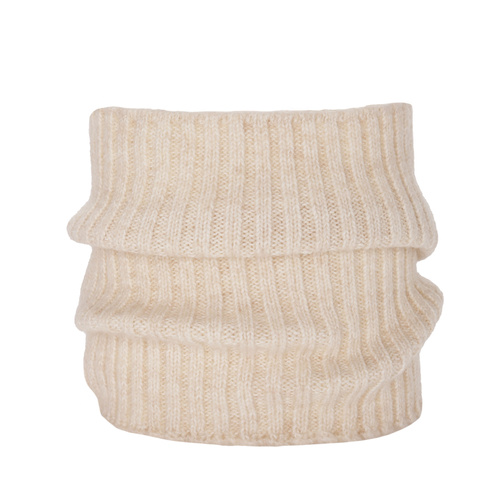 Dame vinter halsrør, beige, med merinould, Besta