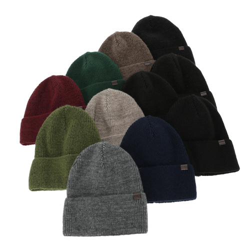 Herre vinterhue, grå, med merinould, Korins