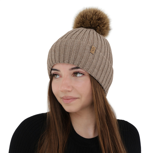 Dame vinterhue, lilla, med merinould, Zamira