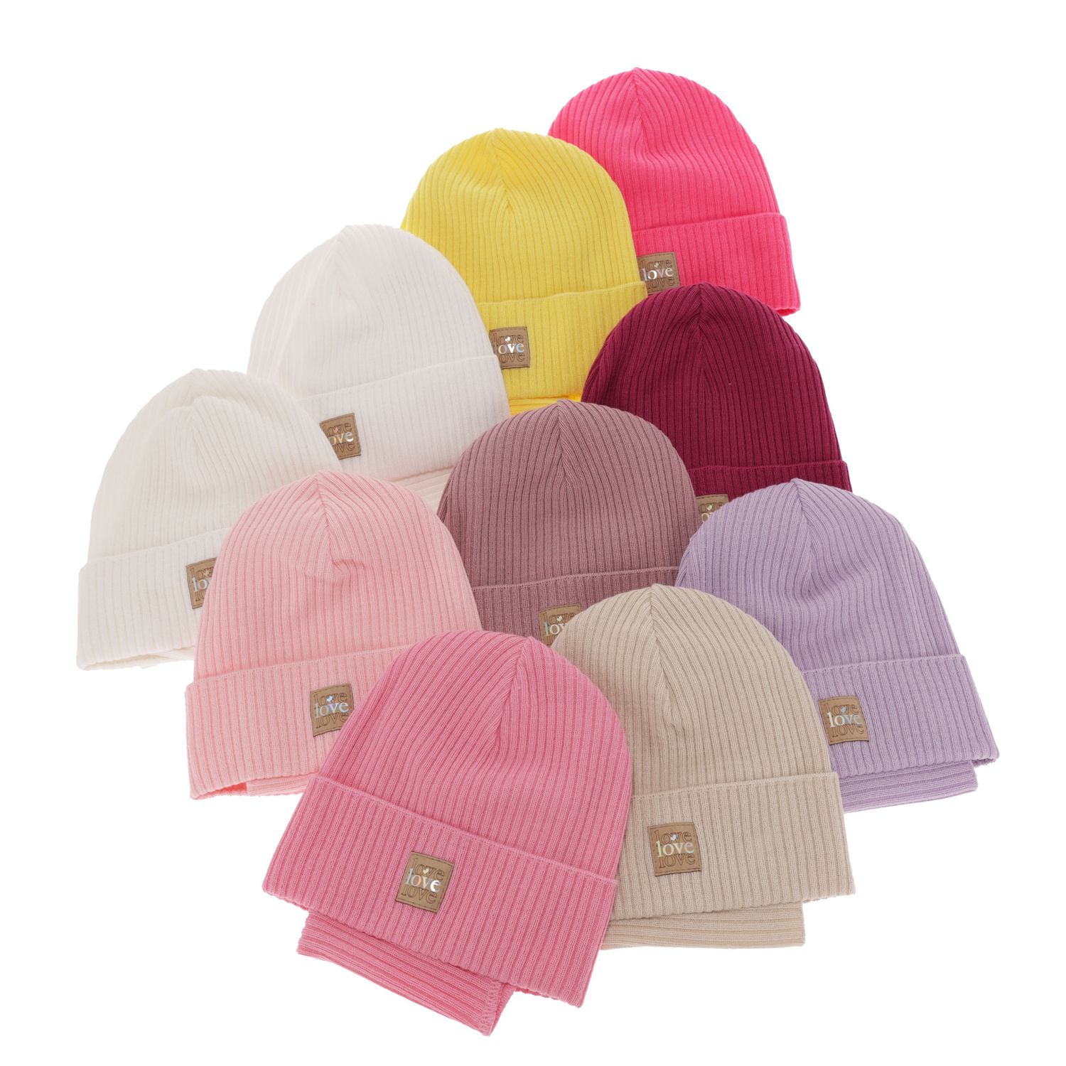 Pige efterår/forår sæt: hue og halsvarmer, med bomuld, gul, Furora