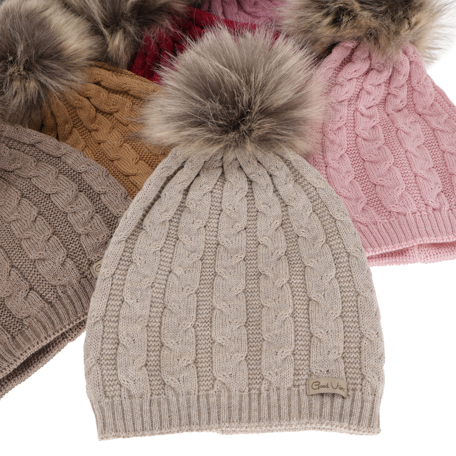 Dame vinterhue, vinter, pink, med merinould, Bafi