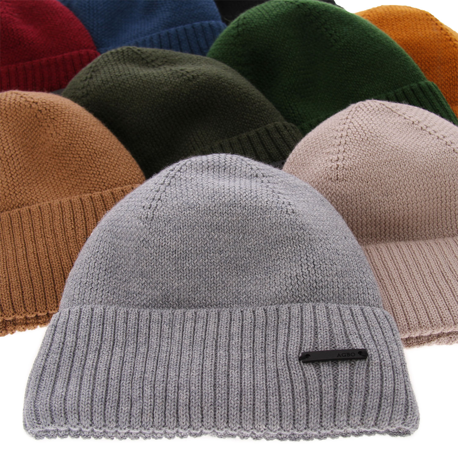 Herre vinterhue, grå, med merinould, Henk