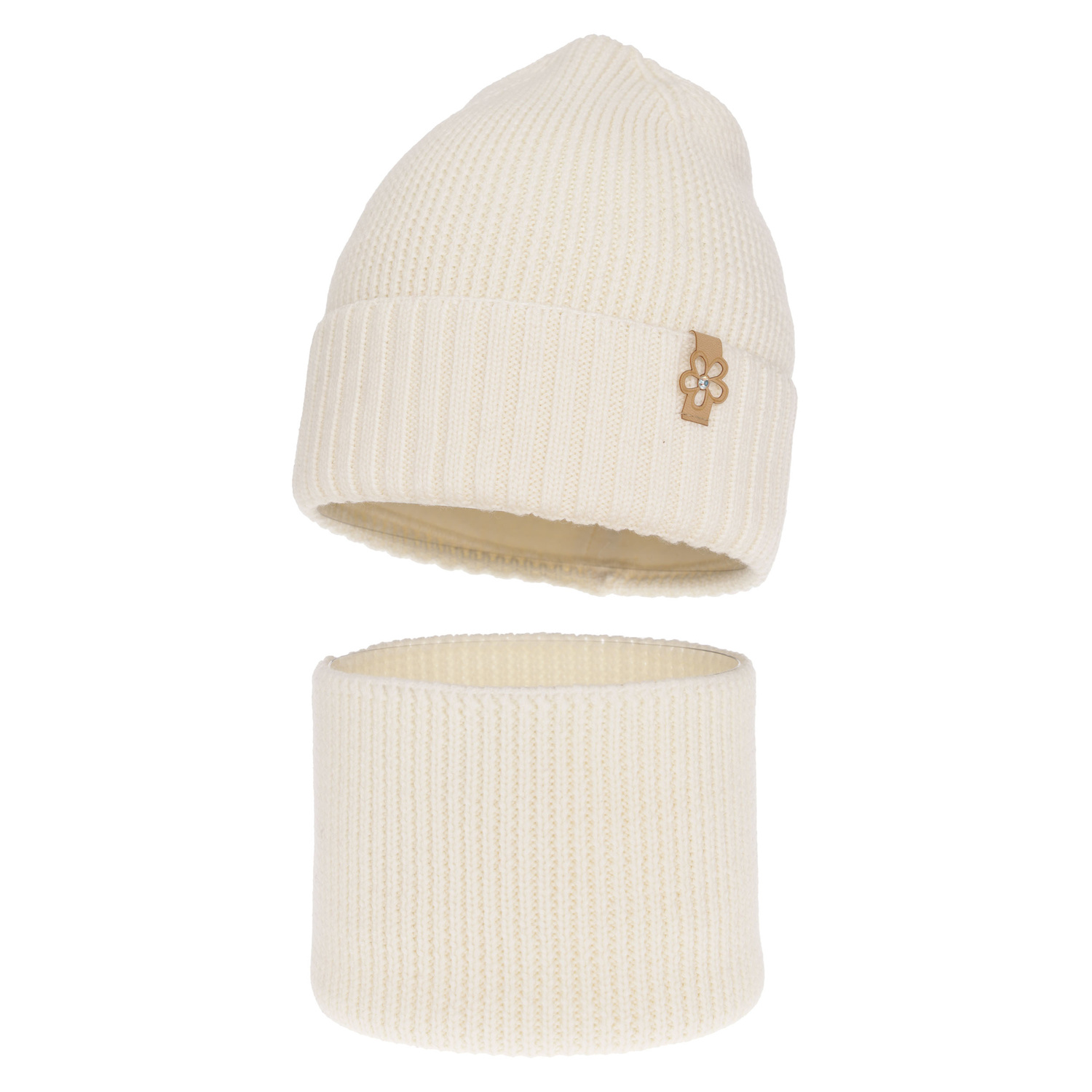 Pige vintersæt, cremefarvet, med merinould, Nelita