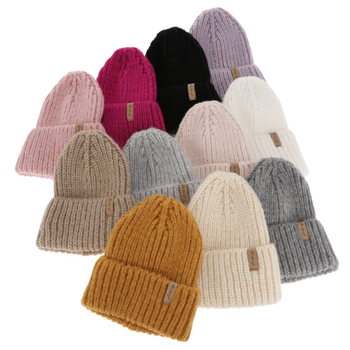 Dame vinterhue, vinter, rosa, med merinould, Caro