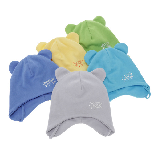 Dreng efterår/forår hue, blå, bomuld, med bindebånd, Alrik