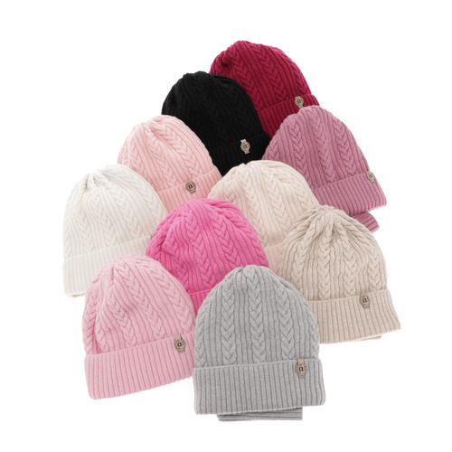 Pige vintersæt: hue og halsvarmer, cremefarvet, med 100% Merino Uld, Jenny