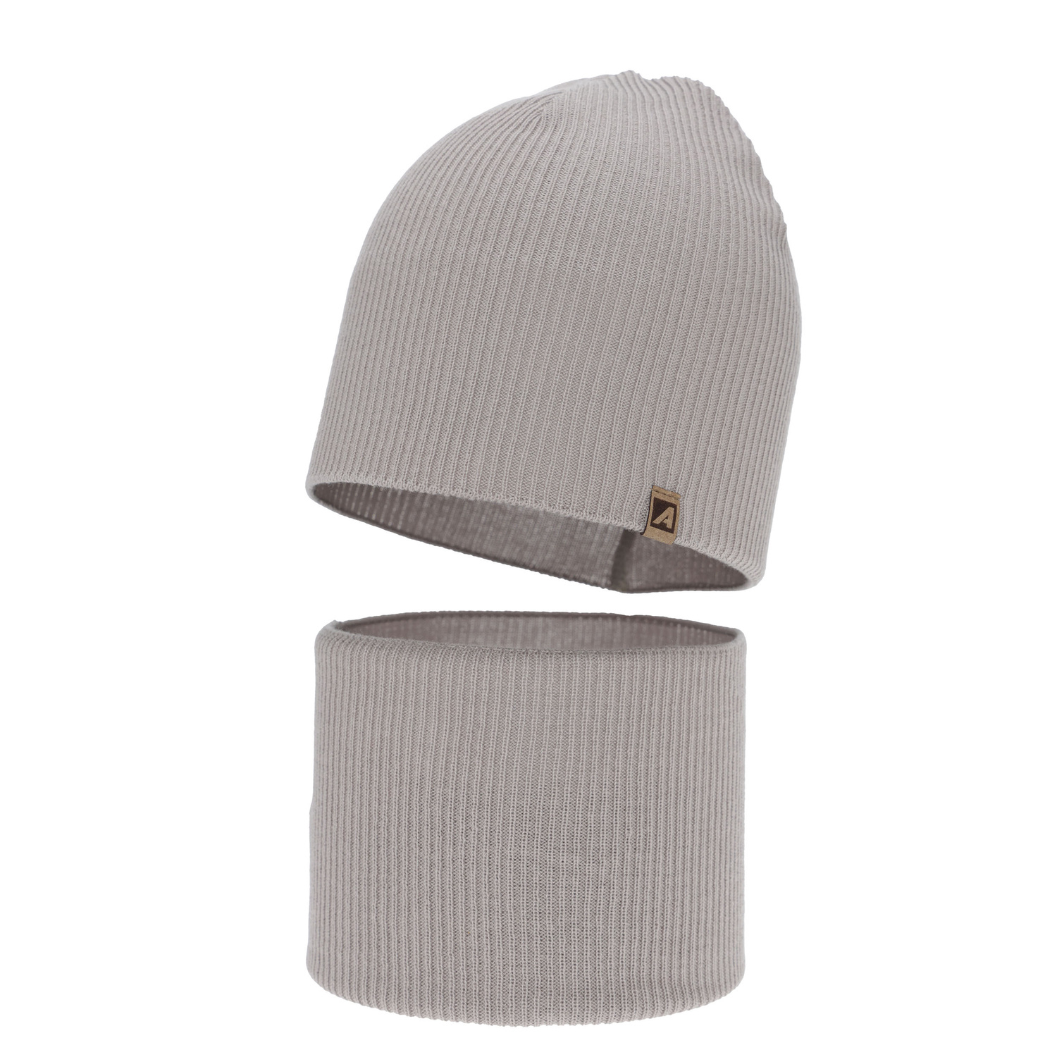 Dreng efterår/forår sæt: hue og halsvarmer, med bomuld, beige, Lucer