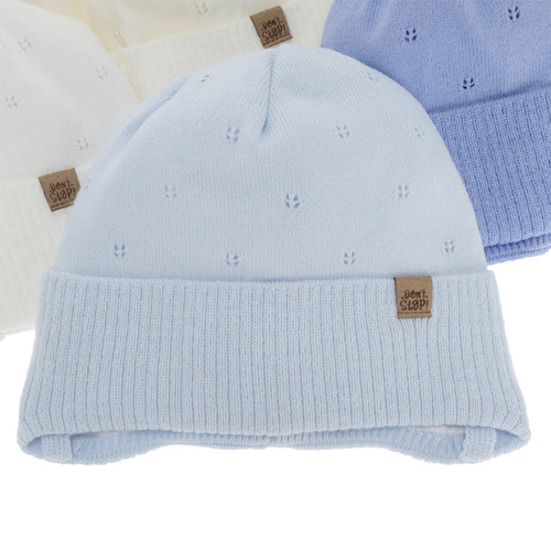 Dreng efterår/forår hue, lyseblå, med bindebånd, Leif