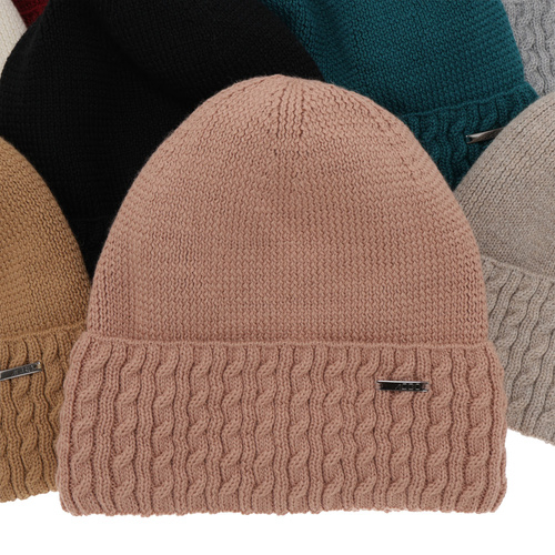 Dame vinterhue, vinter, beige, med merinould, Febe