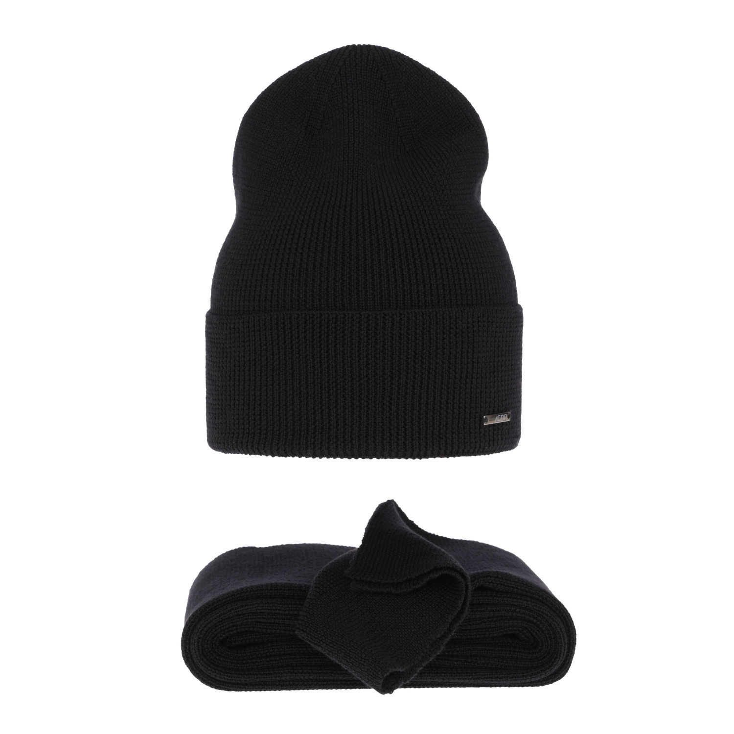 Dame vintersæt, sort, 100% Merino Uld, Melpomena