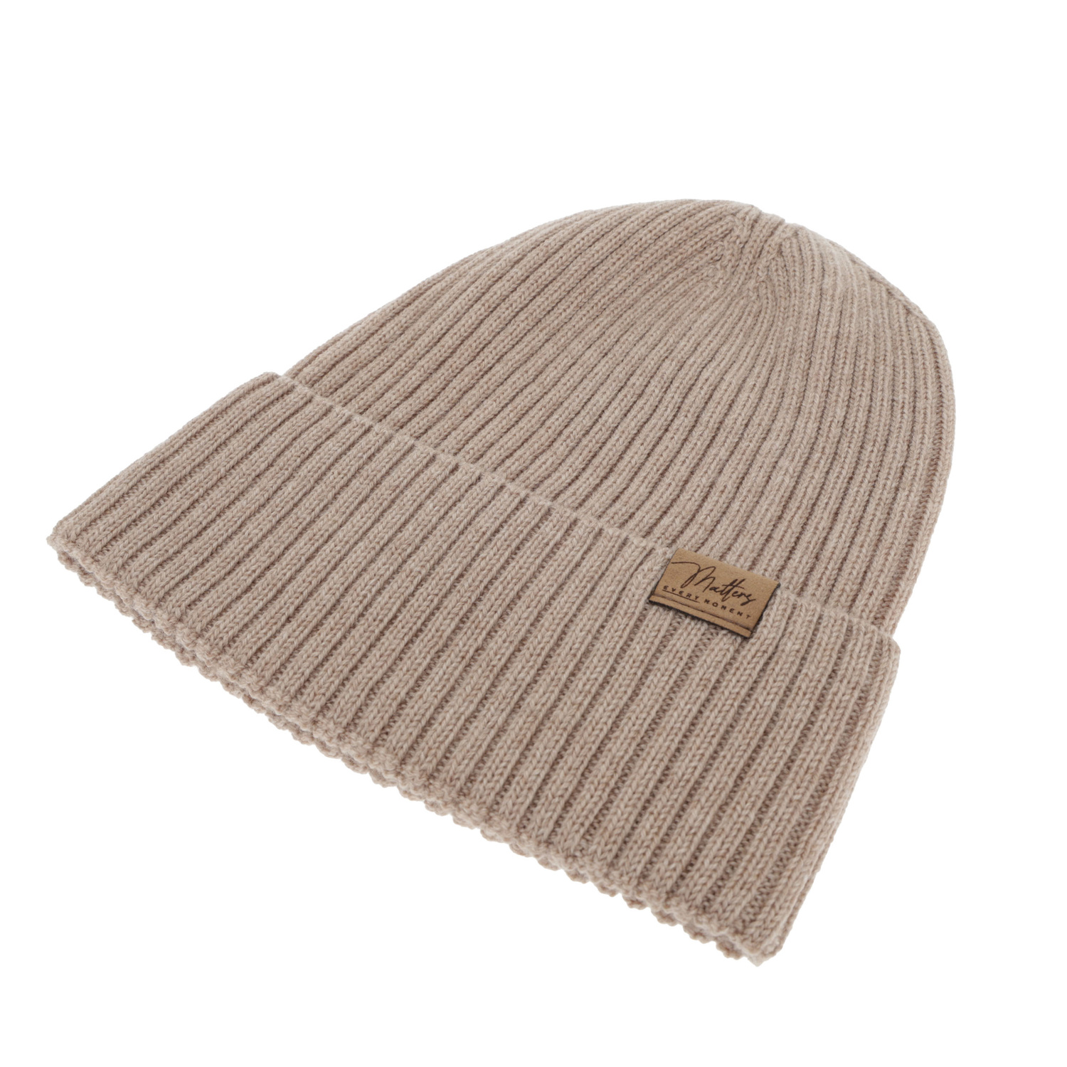 Dame efterår/forår hue, beige, 100% Merino Uld, sømløs, Fabrizia