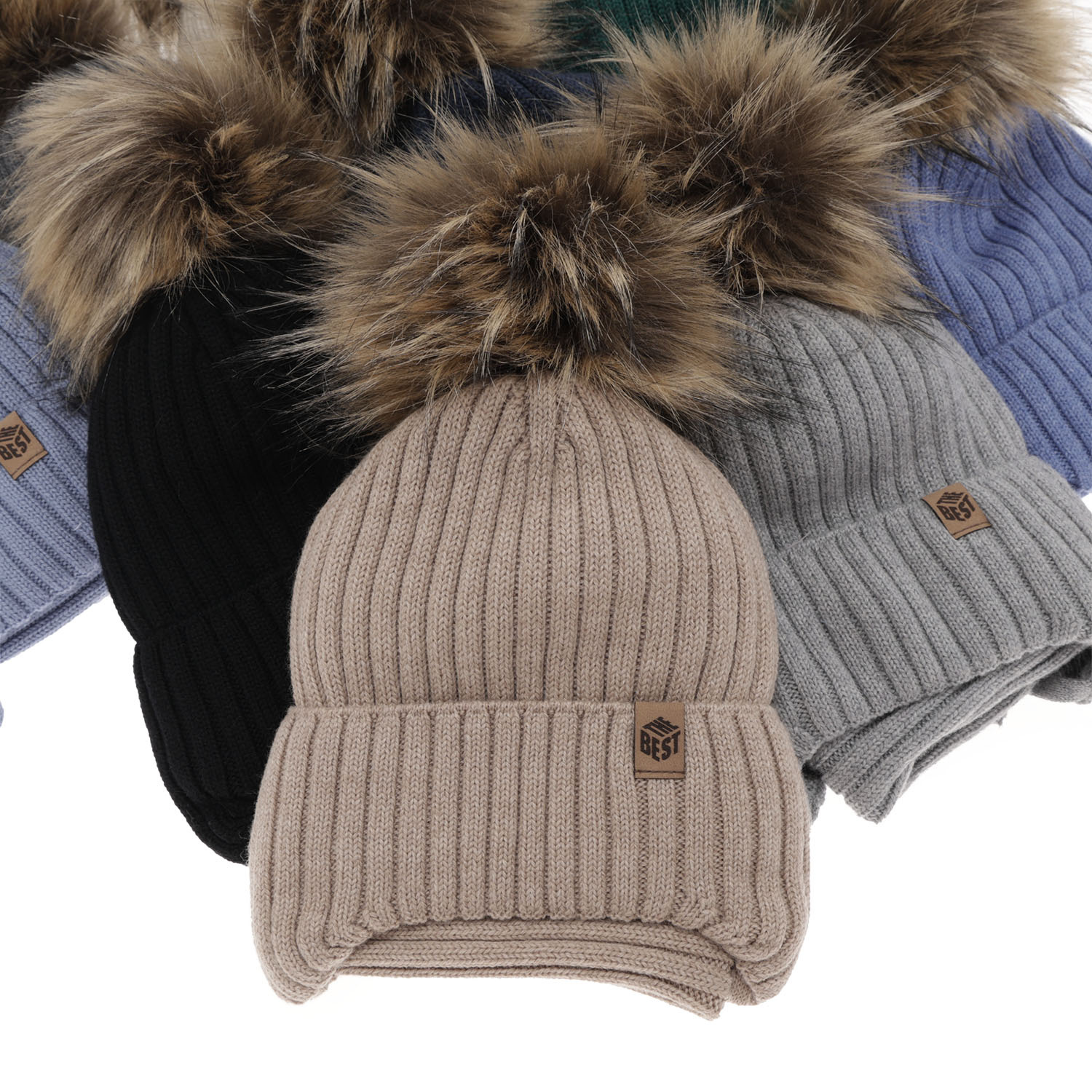 Dreng vintersæt: hue og halsvarmer, blå, med bindebånd, 100% Merino Uld, Juno