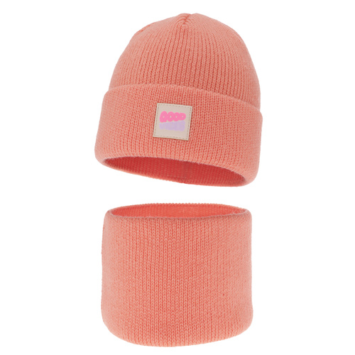 Pige vintersæt: hue og halsvarmer, orange, Josephin