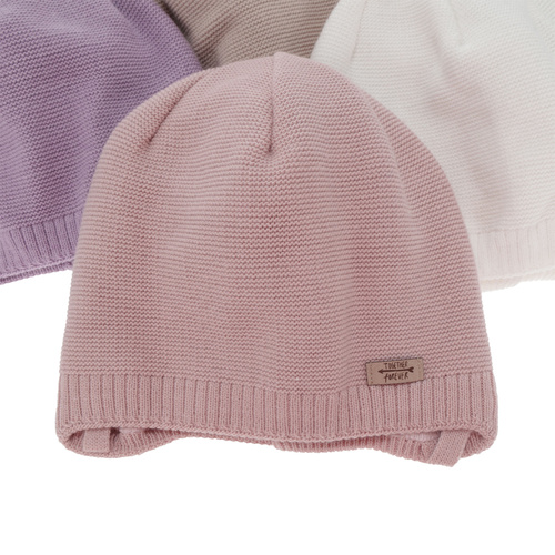 Pige efterår/forår hue, cremehvid, med bindebånd, Svenja