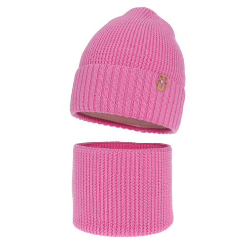 Pige vintersæt, 100% merinould, rosa, Nelita