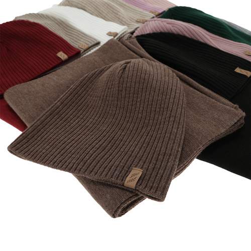 Dame vintersæt: hue og tørklæde, beige, Fena