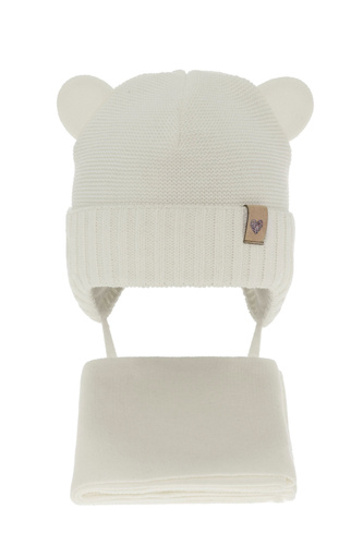 Pige vintersæt: hue og tørklæde, creme, Alice