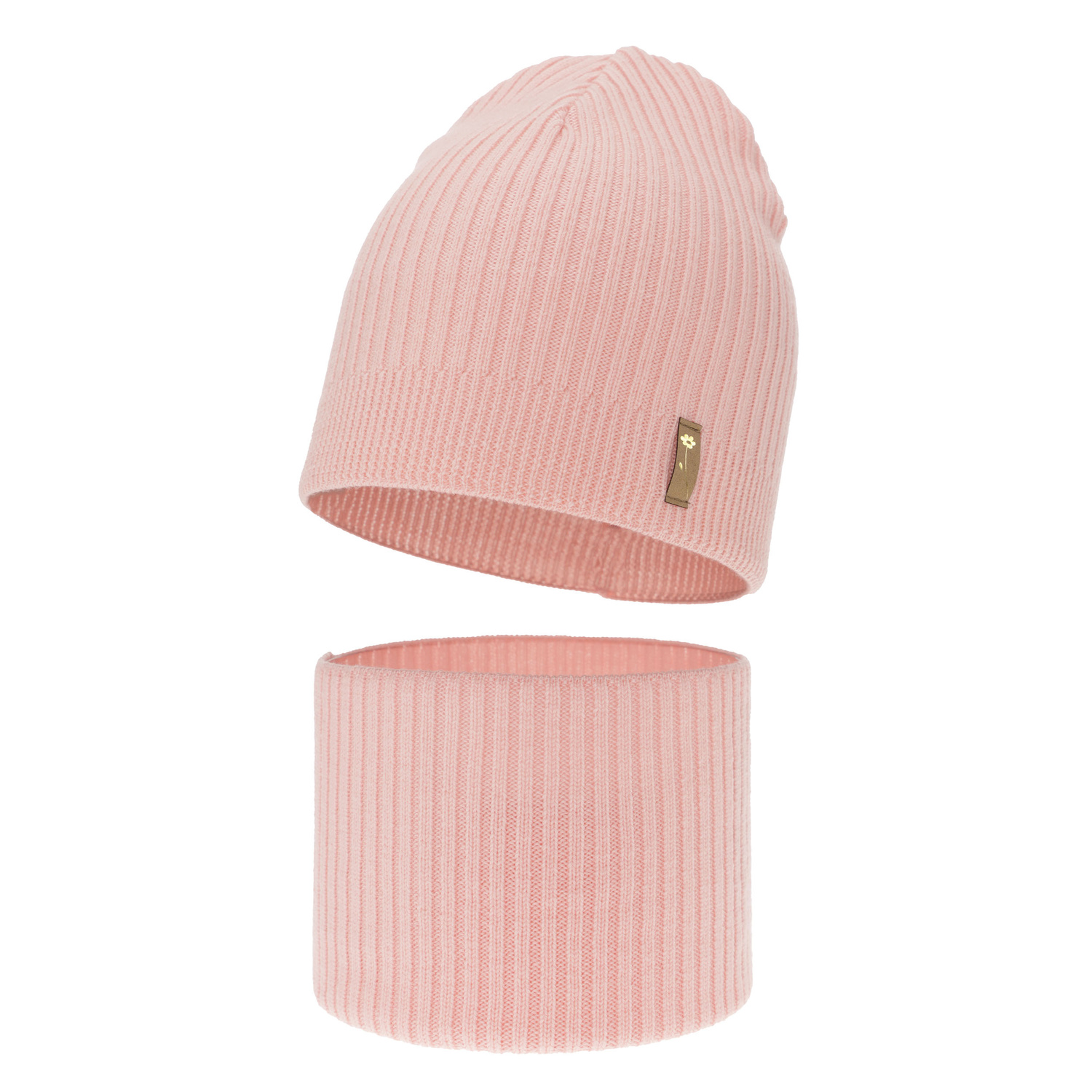 Pige efterår/forår sæt: hue og halsvarmer, pink, 100% Merino Uld, Chelsie