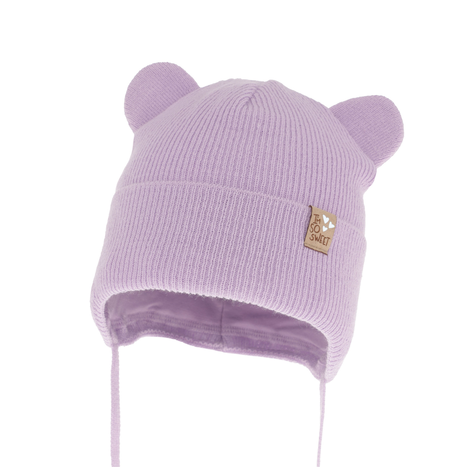 Pige efterår/forår hue, lilla, med bindebånd, Noemi