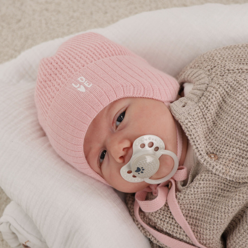 Pige efterår/forår hue, lyserød, med bindebånd, Camilla